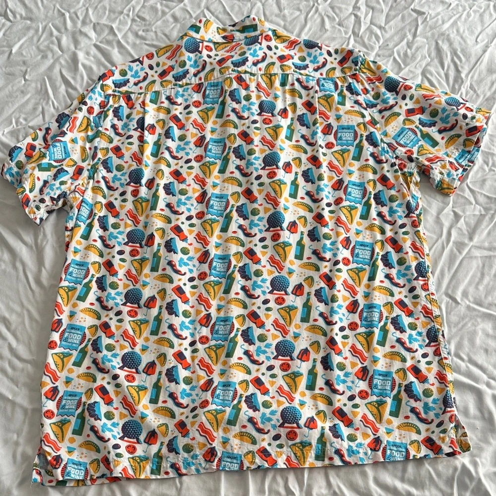 Reyn Spooner Vibrant Patterned Men's Shirt Disney Food and Wine Festival 2023 - Picture 2 of 5